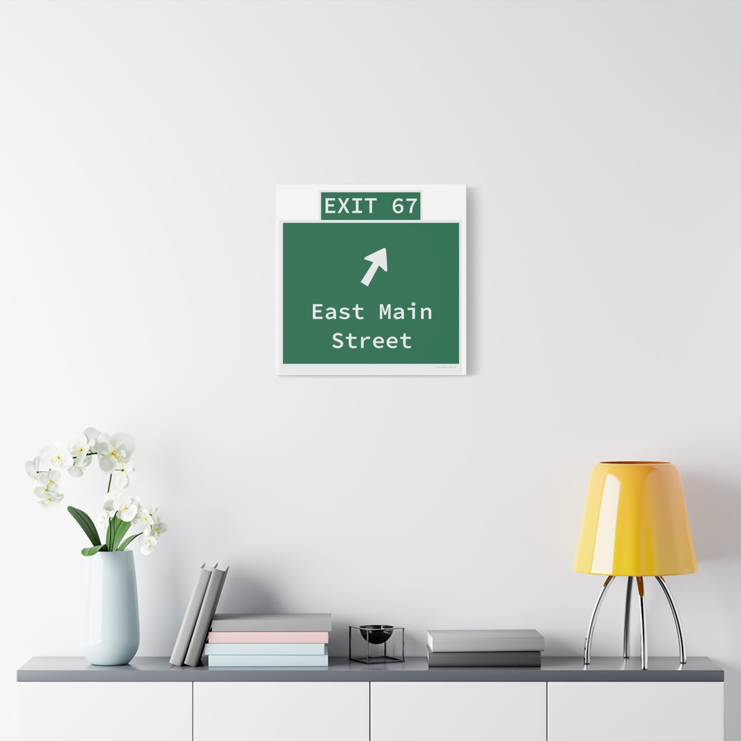 Vintage WCP Exit 67 Sign Matte Canvas, Stretched, 1.25"