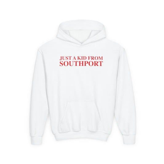Just a kid from Southport Youth Heavy Blend Hooded Sweatshirt
