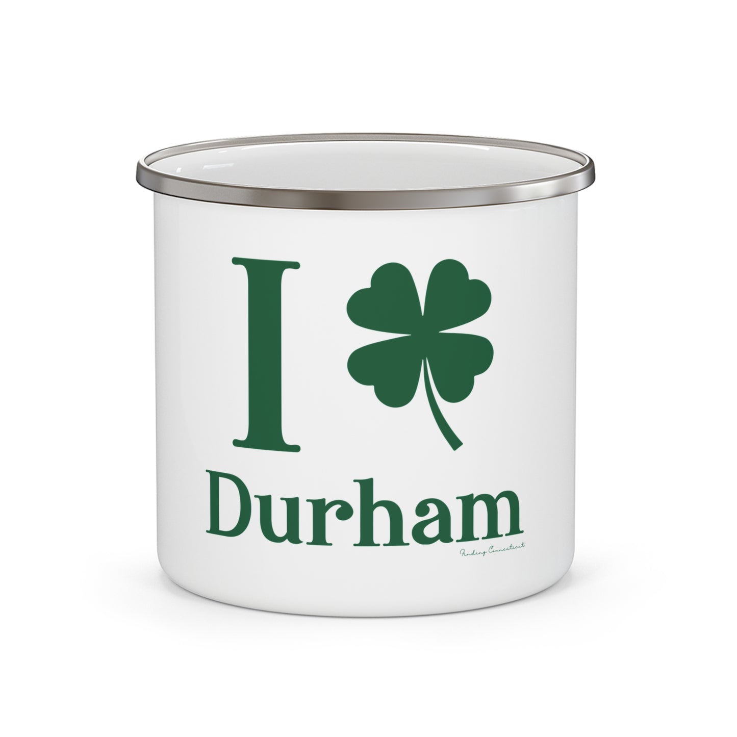 I Clover Durham Enamel Camping Mug