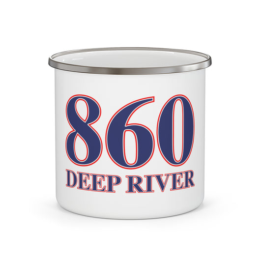860 Deep River Red, White & Blue Enamel Camping Mug
