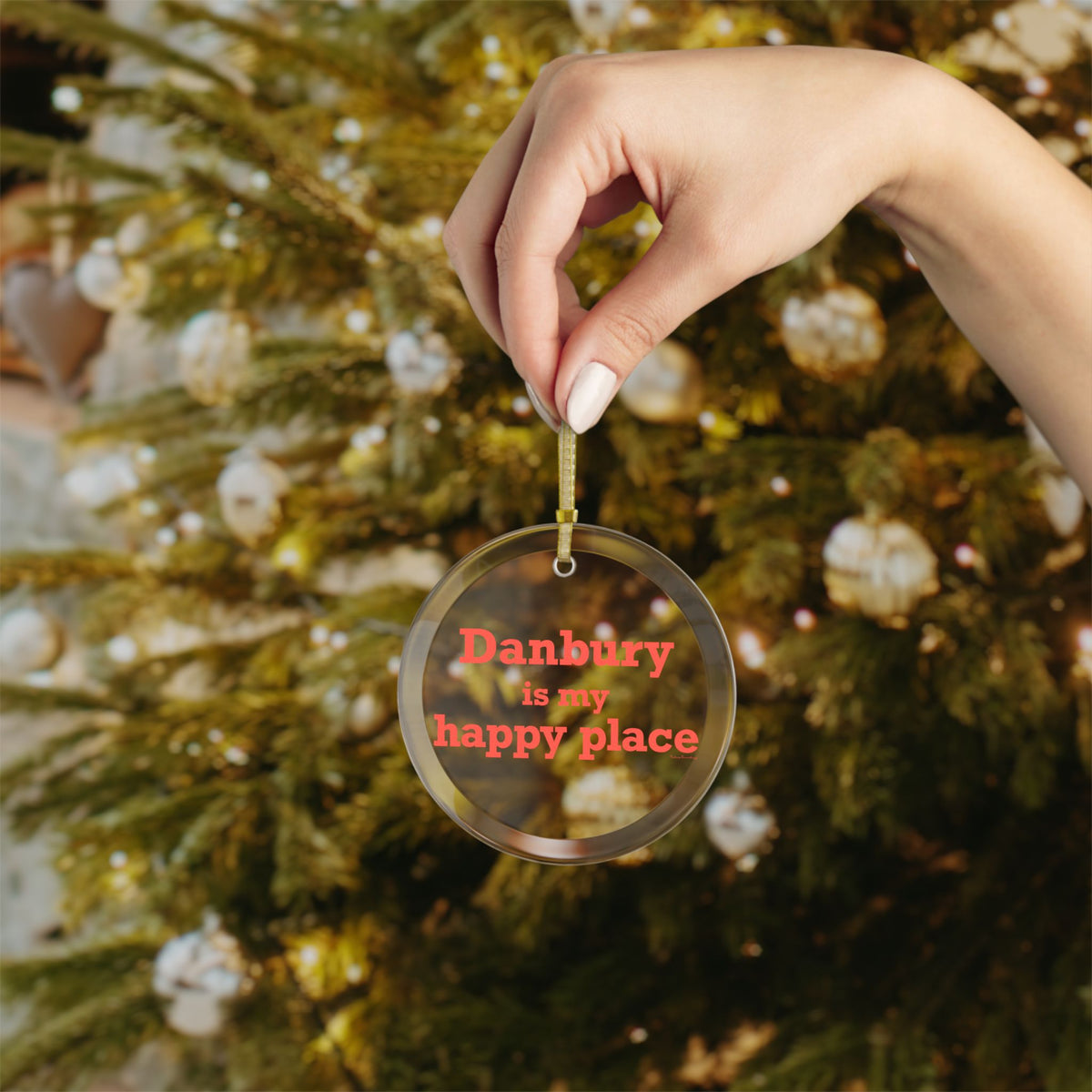 Danbury Is My Happy Place Mug 11oz Glass Ornaments