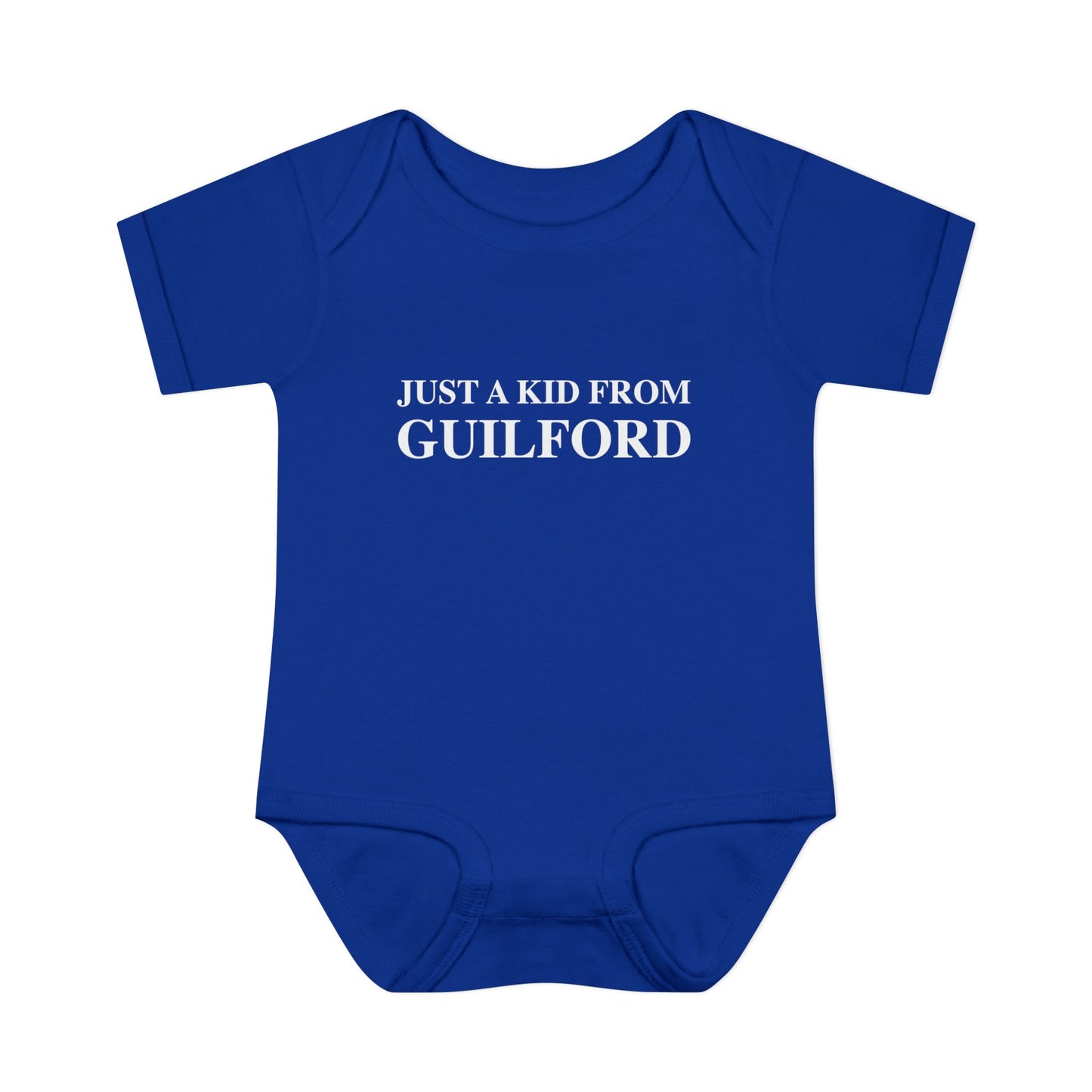 Just a kid from Guilford Infant Baby Rib Bodysuit