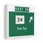 Vintage WCP Exit 58 Sign Matte Canvas, Stretched, 1.25"