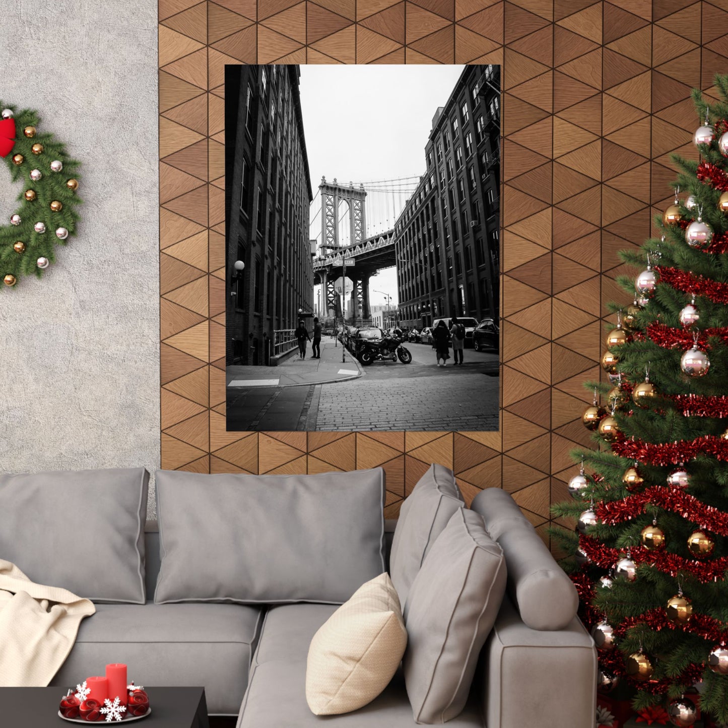 Manhattan Bridge Black and White Matte Vertical Posters
