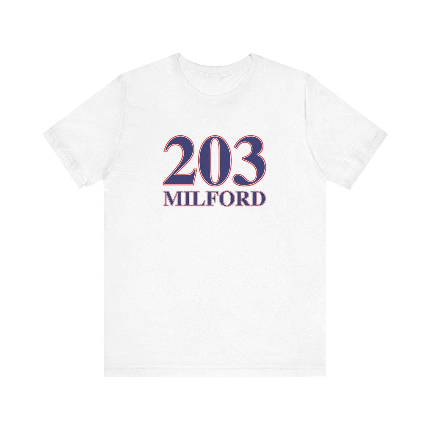 203 Milford Red White & Blue Unisex Jersey Short Sleeve T-Shirt