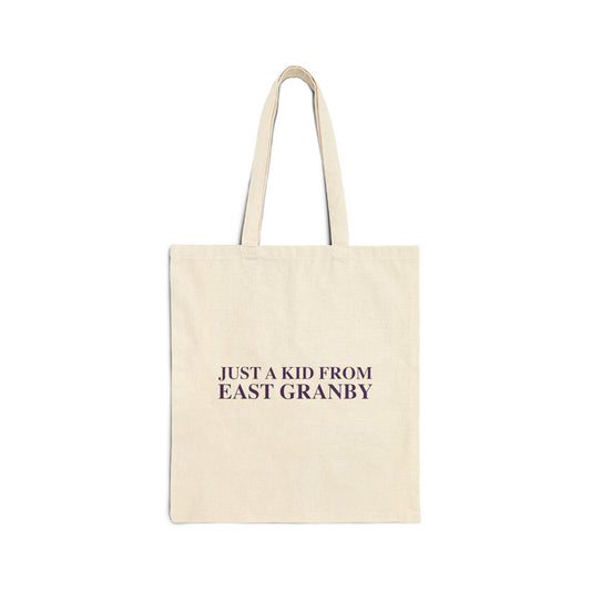 Just a kid from East Granby Cotton Canvas Tote Bag