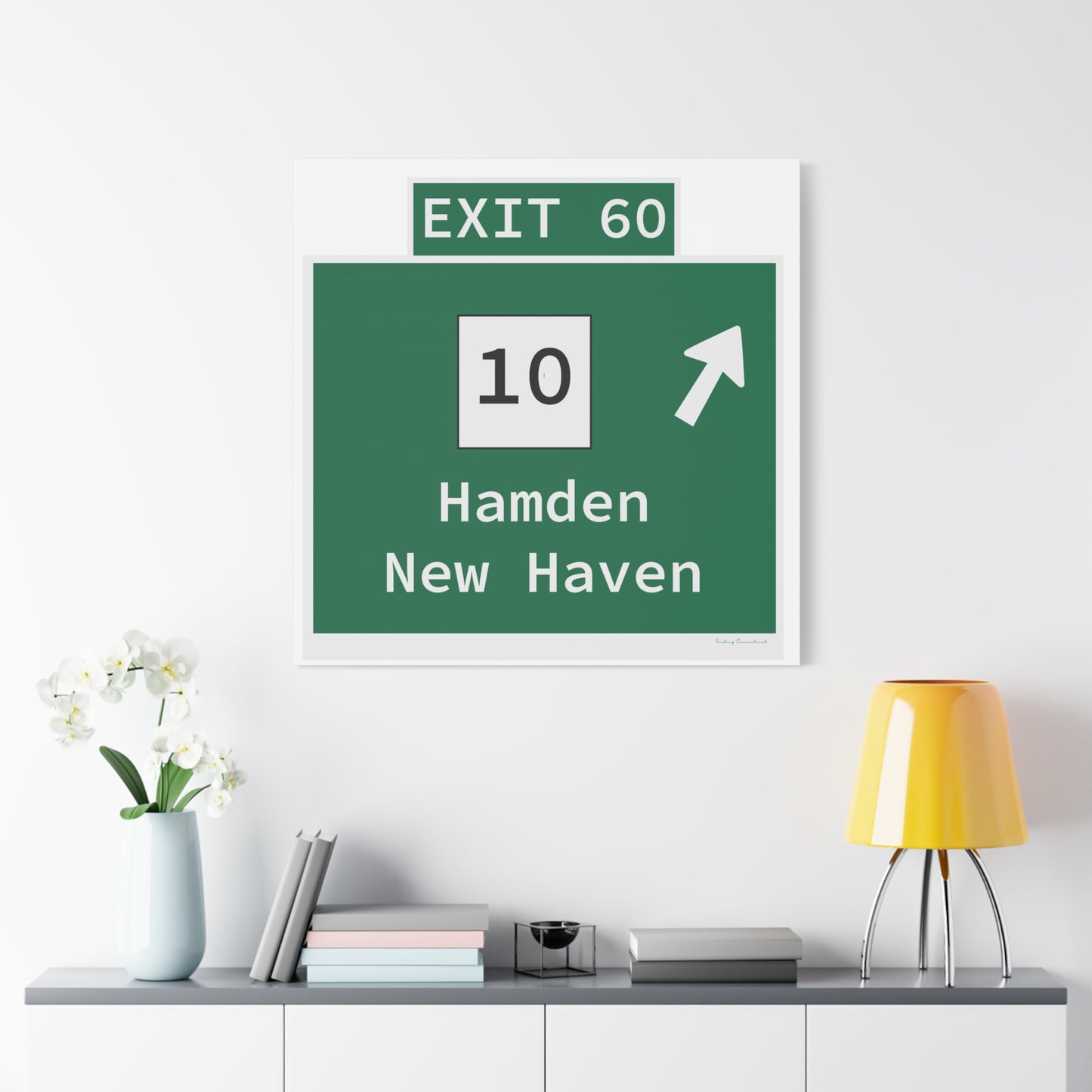 Vintage WCP Exit 60 Sign Matte Canvas, Stretched, 1.25"