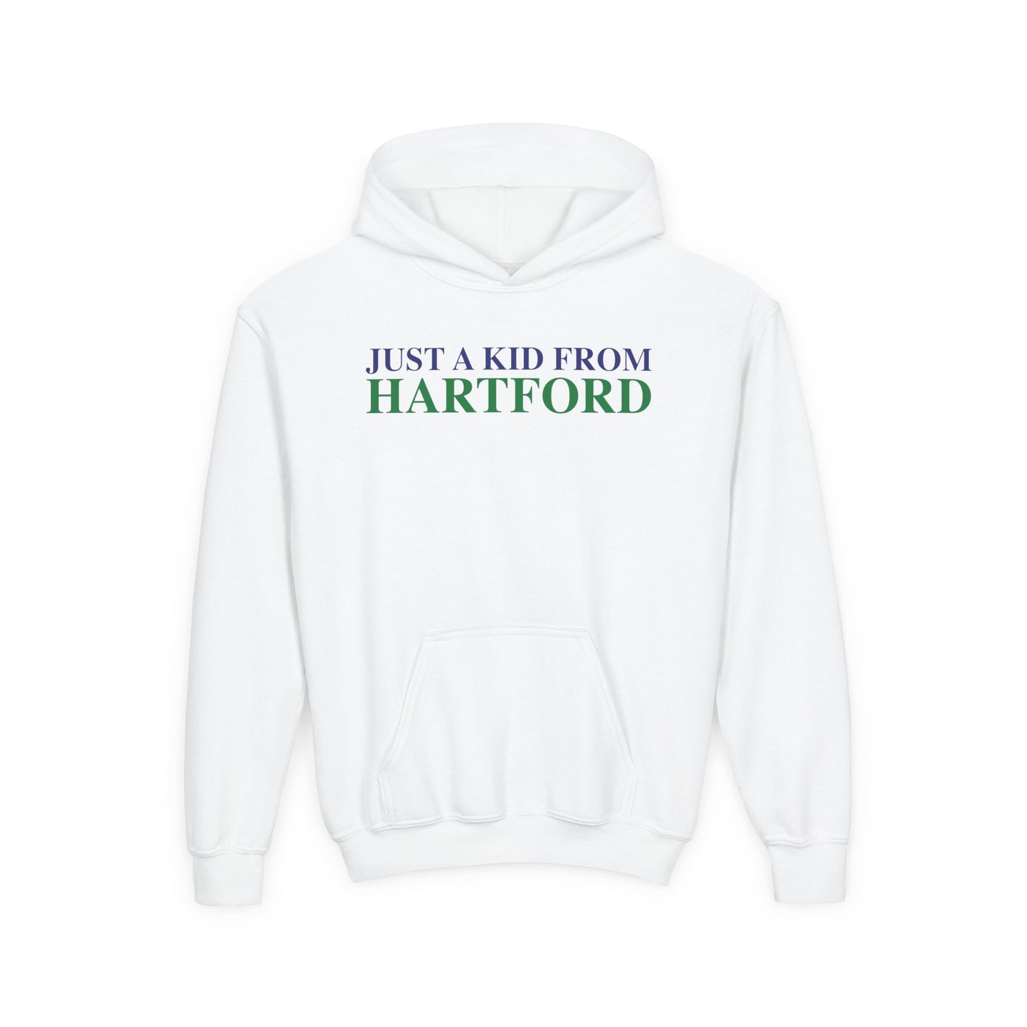 Just a kid from Hartford Youth Heavy Blend Hooded Sweatshirt