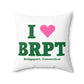 I Heart BRPT Spun Polyester Square Pillow