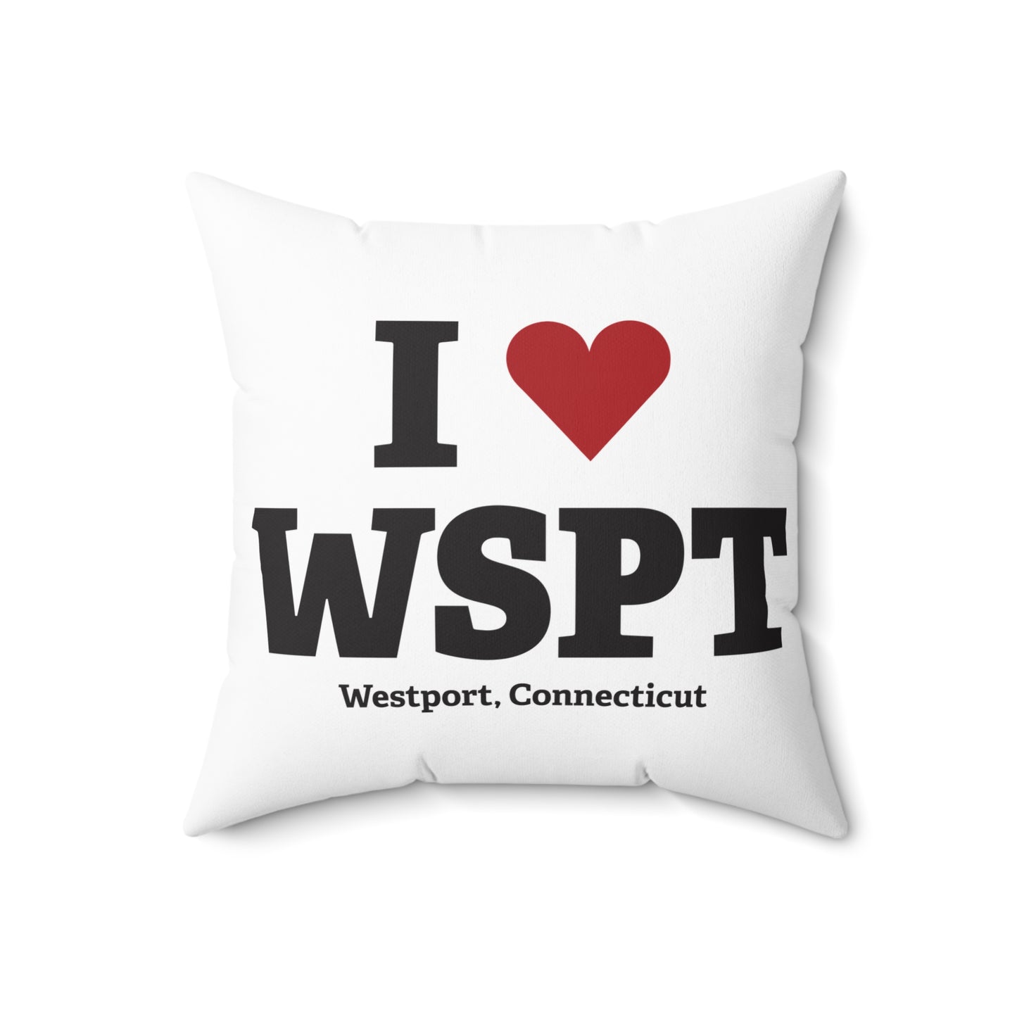 I Heart WSPT Spun Polyester Square Pillow