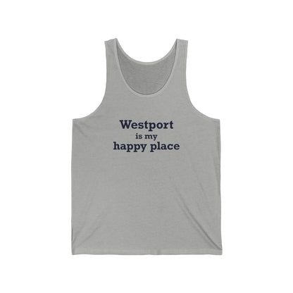 Westport Is My Happy Place Unisex Jersey Tank Top