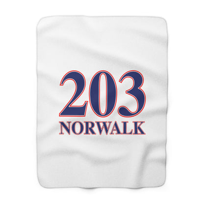 203 Norwalk Red White & Blue Sherpa Fleece Blanket