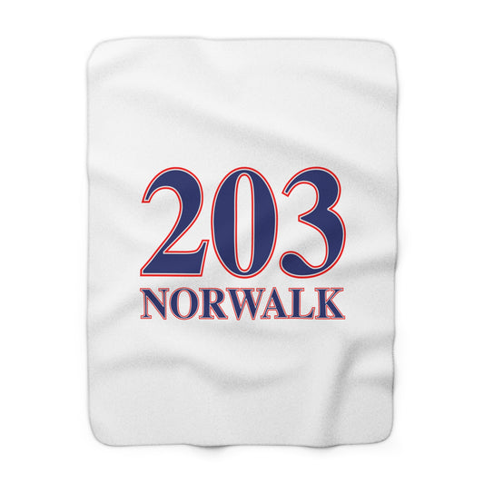 203 Norwalk Red White & Blue Sherpa Fleece Blanket