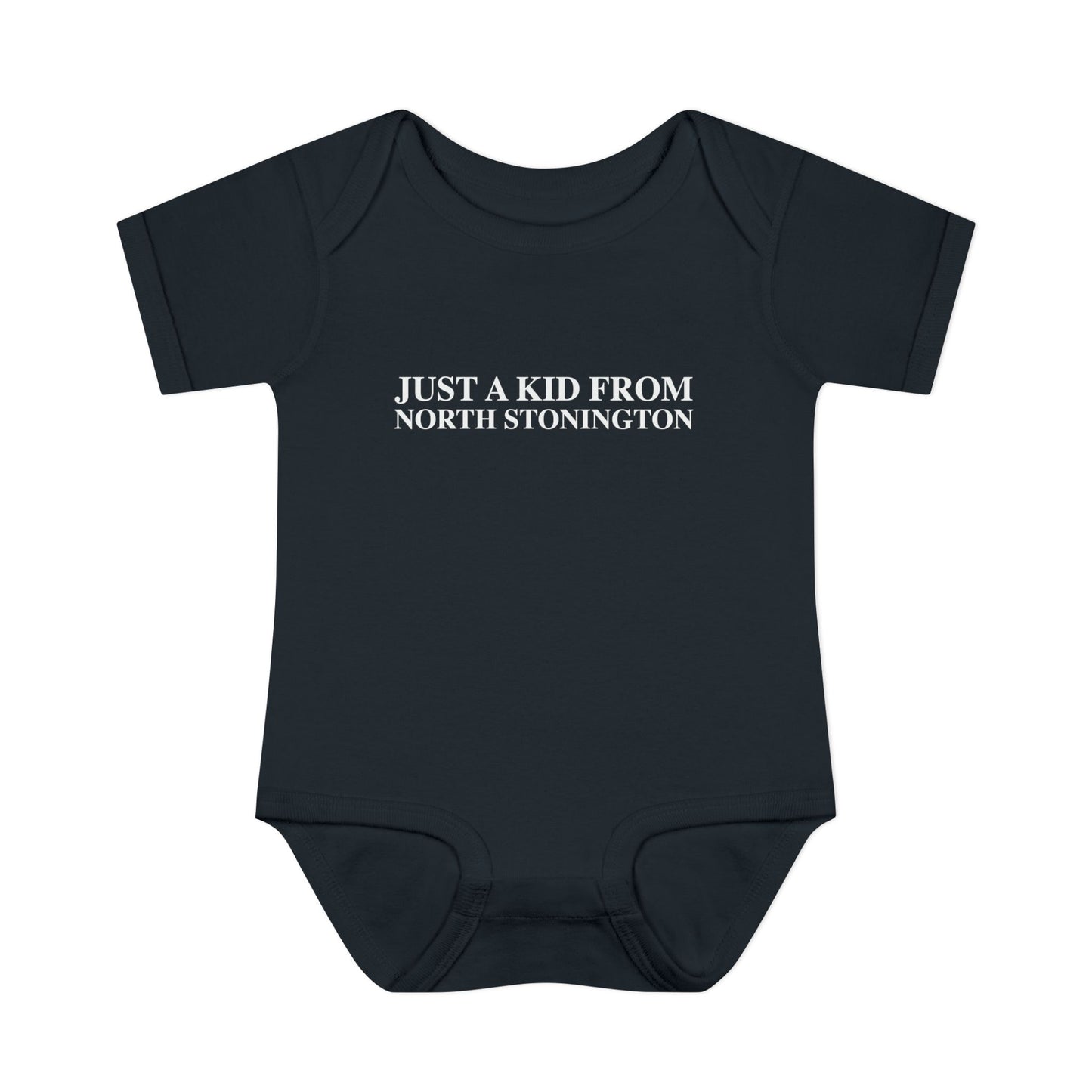 Just a kid from North Stonington Infant Baby Rib Bodysuit