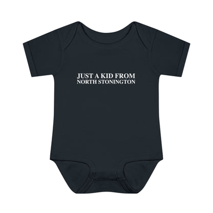 Just a kid from North Stonington Infant Baby Rib Bodysuit