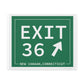 Vintage Exit 36 Merritt Parkway Sign Matte Canvas, Stretched, 1.25"