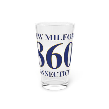 New Milford 860 Connecticut Pint Glass, 16oz