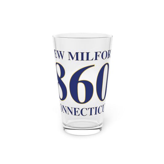 New Milford 860 Connecticut Pint Glass, 16oz
