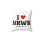 I Heart NRWK Spun Polyester Square Pillow