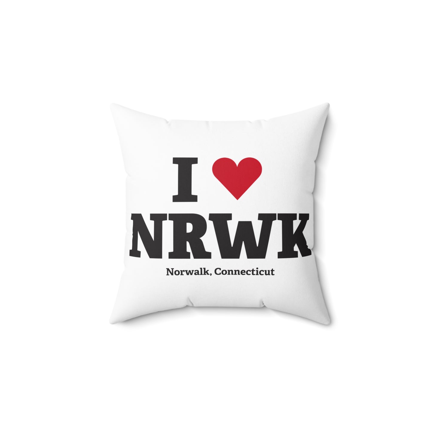 I Heart NRWK Spun Polyester Square Pillow
