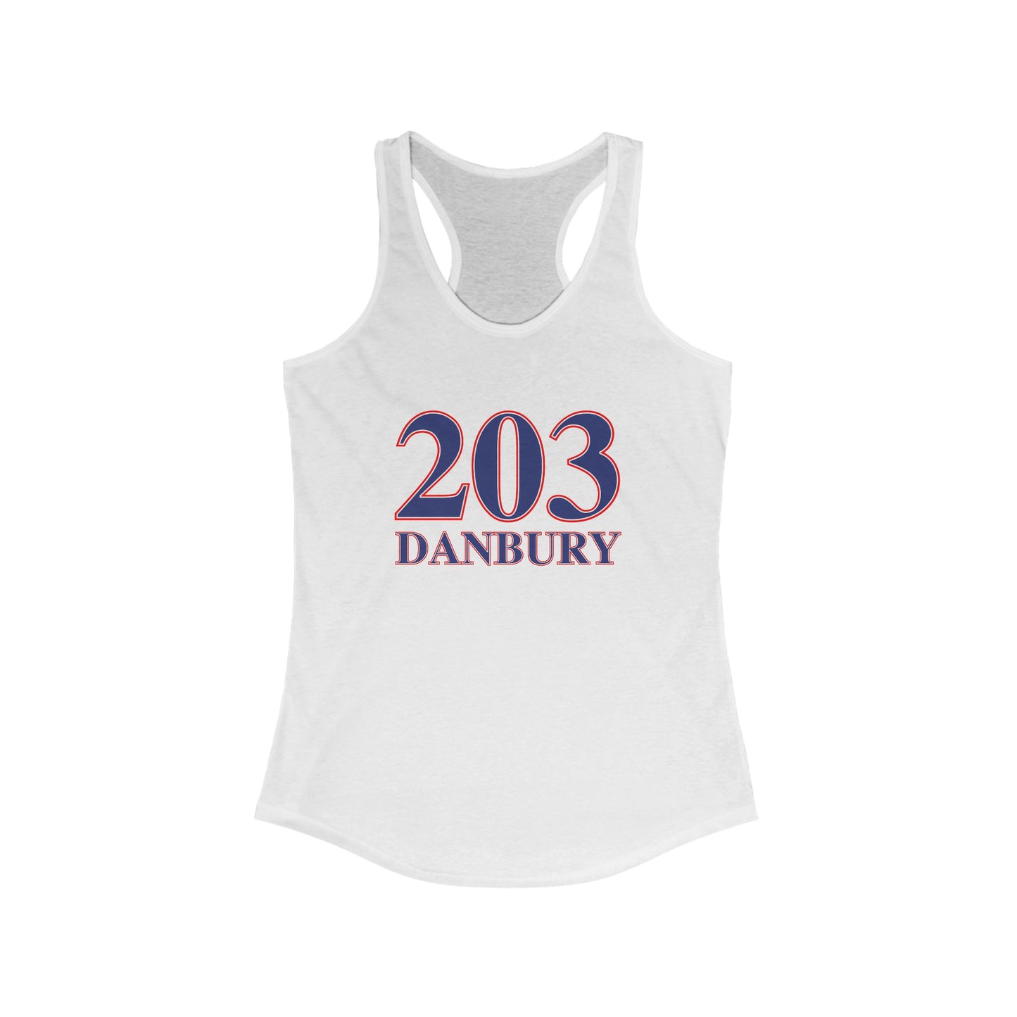 203 Danbury Red, White & Blue Women's Ideal Racerback Tank Top