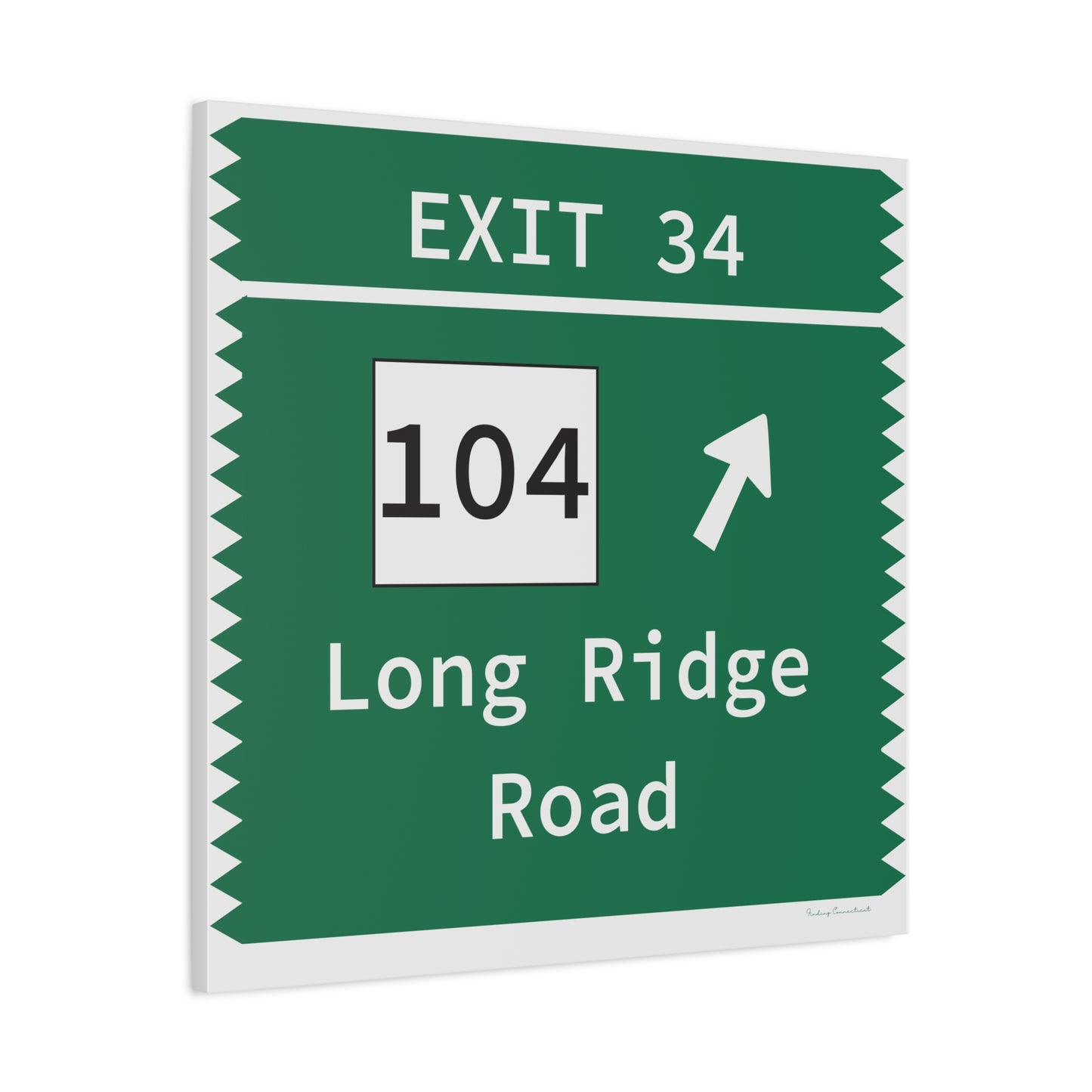 Vintage Merritt Parkway Exit 34 Sign Matte Canvas, Stretched, 1.25"