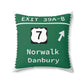 Vintage Merritt Parkway Exit 39 A-B Sign Spun Polyester Square Pillow