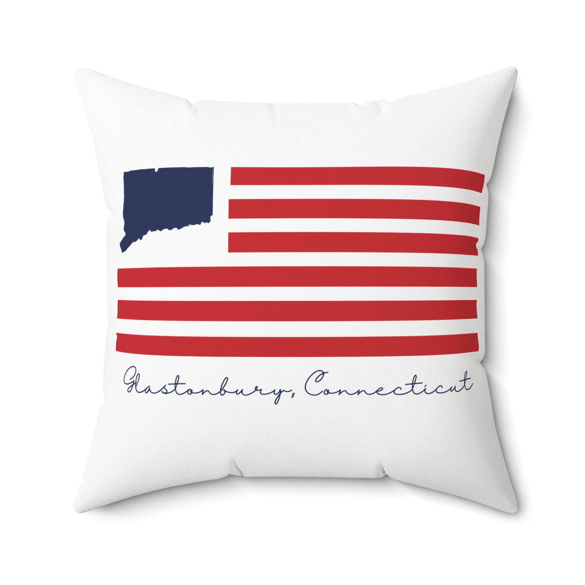 Glastonbury Connecticut Flag Spun Polyester Square Pillow