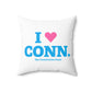 I Heart CONN. Spun Polyester Square Pillow