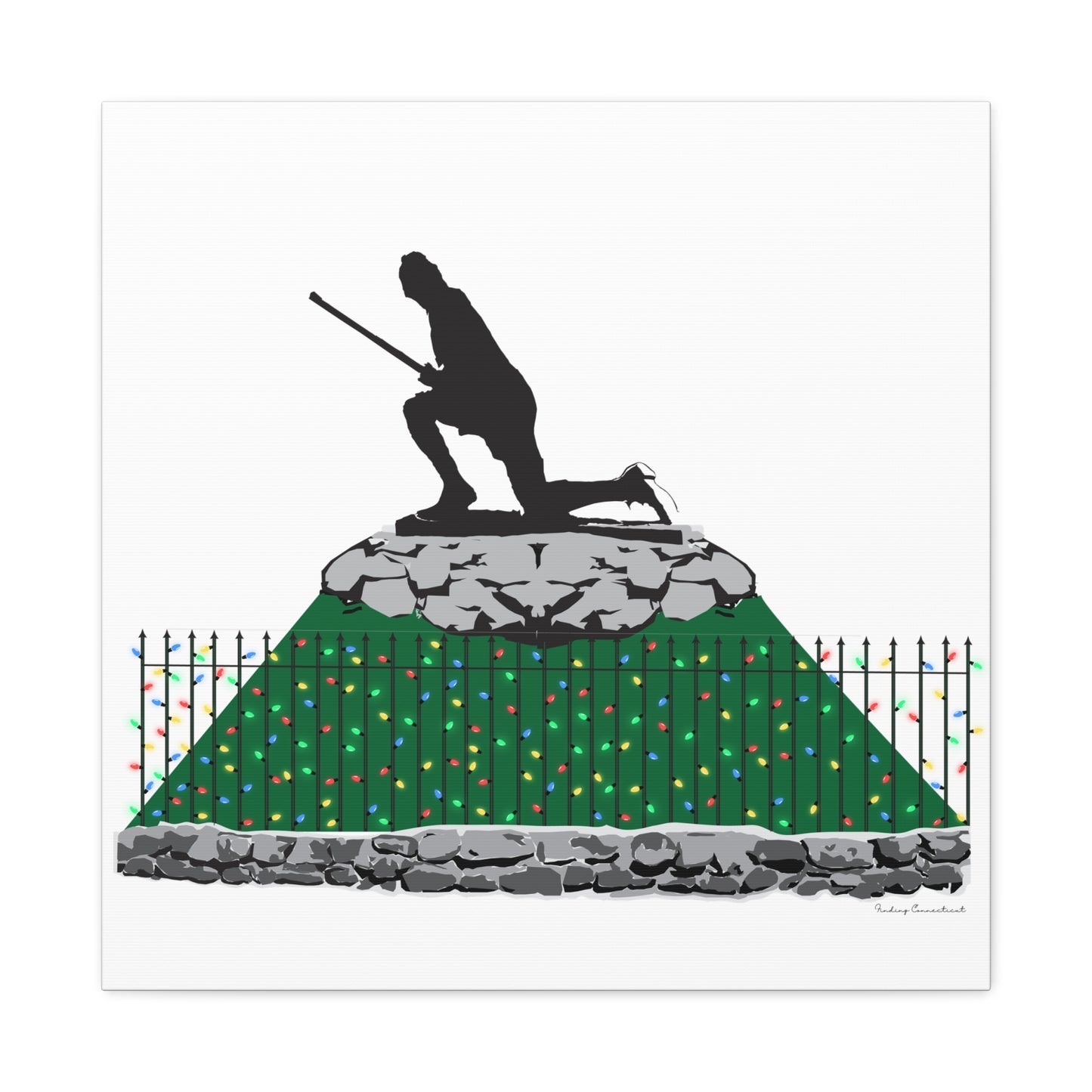 Minuteman Holiday Lights Matte Canvas, Stretched, 1.25"