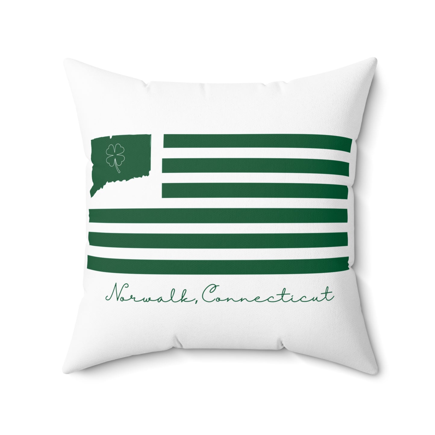 Norwalk Connecticut St. Patrick's Day Flag Spun Polyester Square Pillow