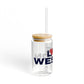 Love Weston Glass Can with Straw and Lid, 16oz