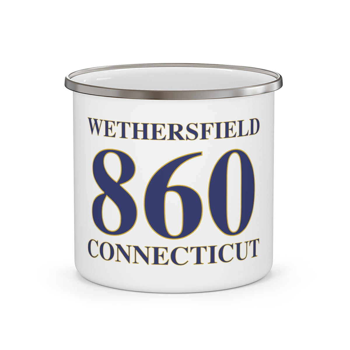 Wethersfield 860 Connecticut WEnamel Camping Mug