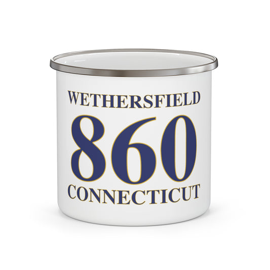 Wethersfield 860 Connecticut WEnamel Camping Mug