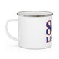 860 Lisbon Red, White & Blue Enamel Camping Mug