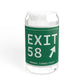 Vintage Exit 58 WCP Sign Sipper Glass, 16oz