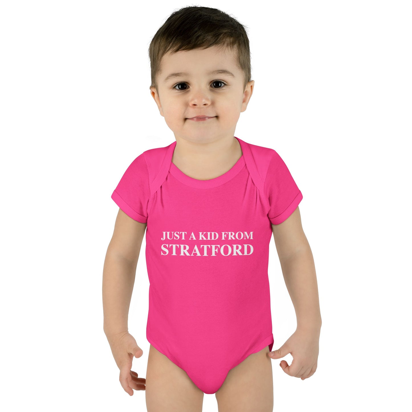 Just a kid from Stratford Infant Baby Rib Bodysuit