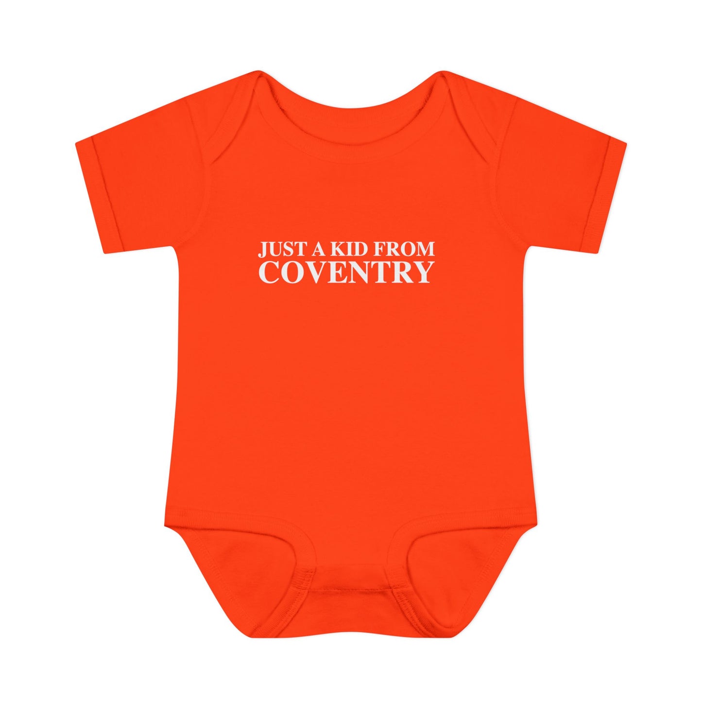 Just a kid from Coventry Infant Baby Rib Bodysuit