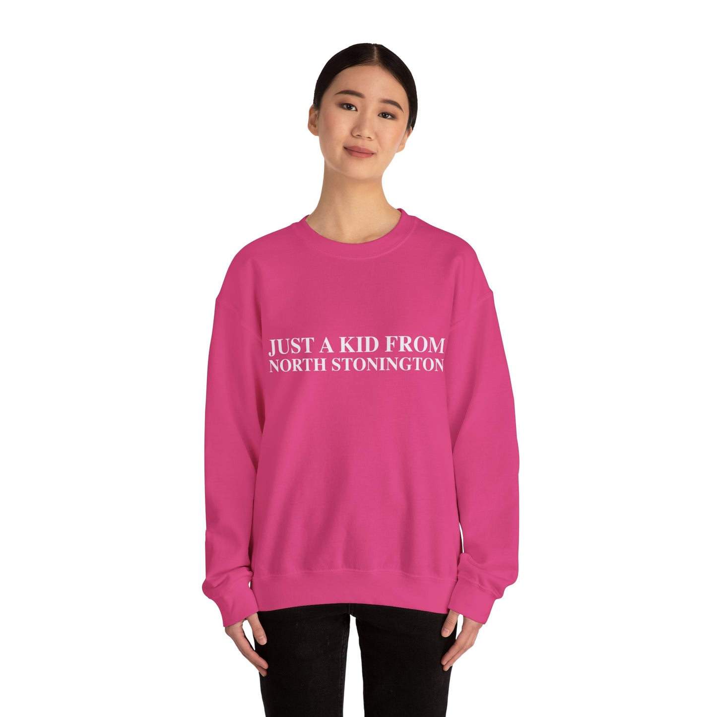 Just a kid from North Stonington Unisex Heavy Blend™ Crewneck Sweatshirt