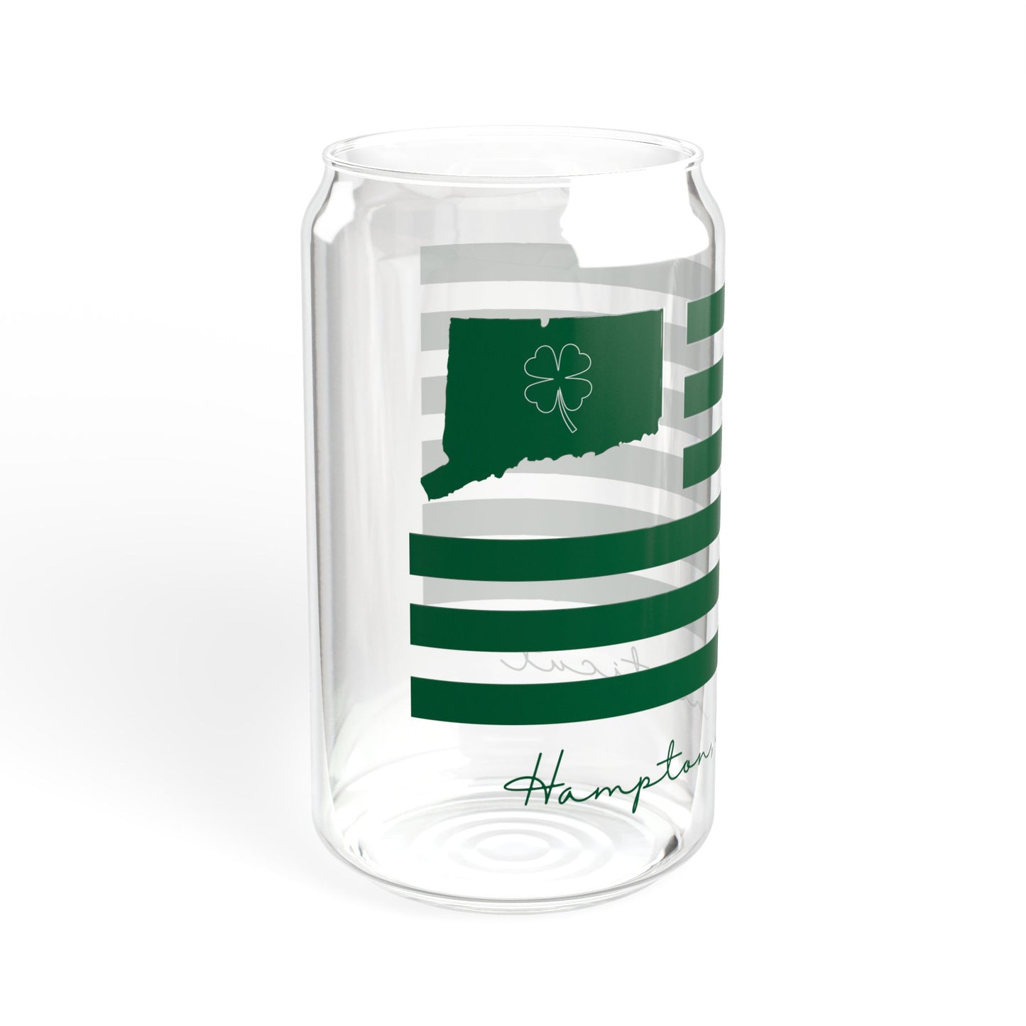 Hampton Connecticut St. Patrick’s Day Flag  Sipper Glass, 16oz