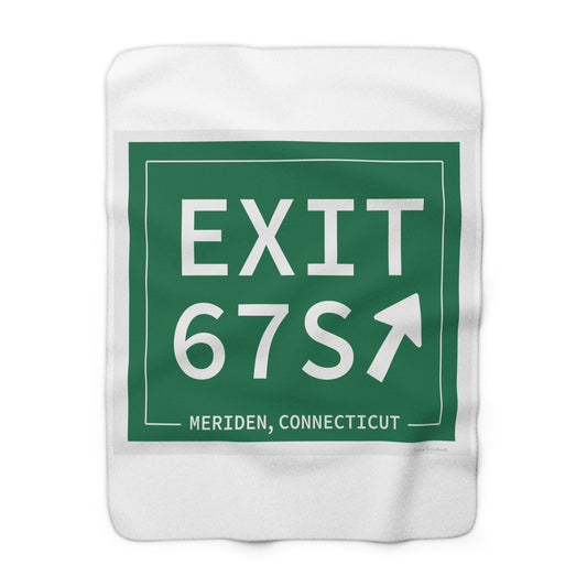 Vintage Exit 67S WCP Sign Sherpa Fleece Blanket