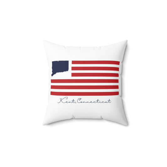 Kent Connecticut Flag Spun Polyester Square Pillow