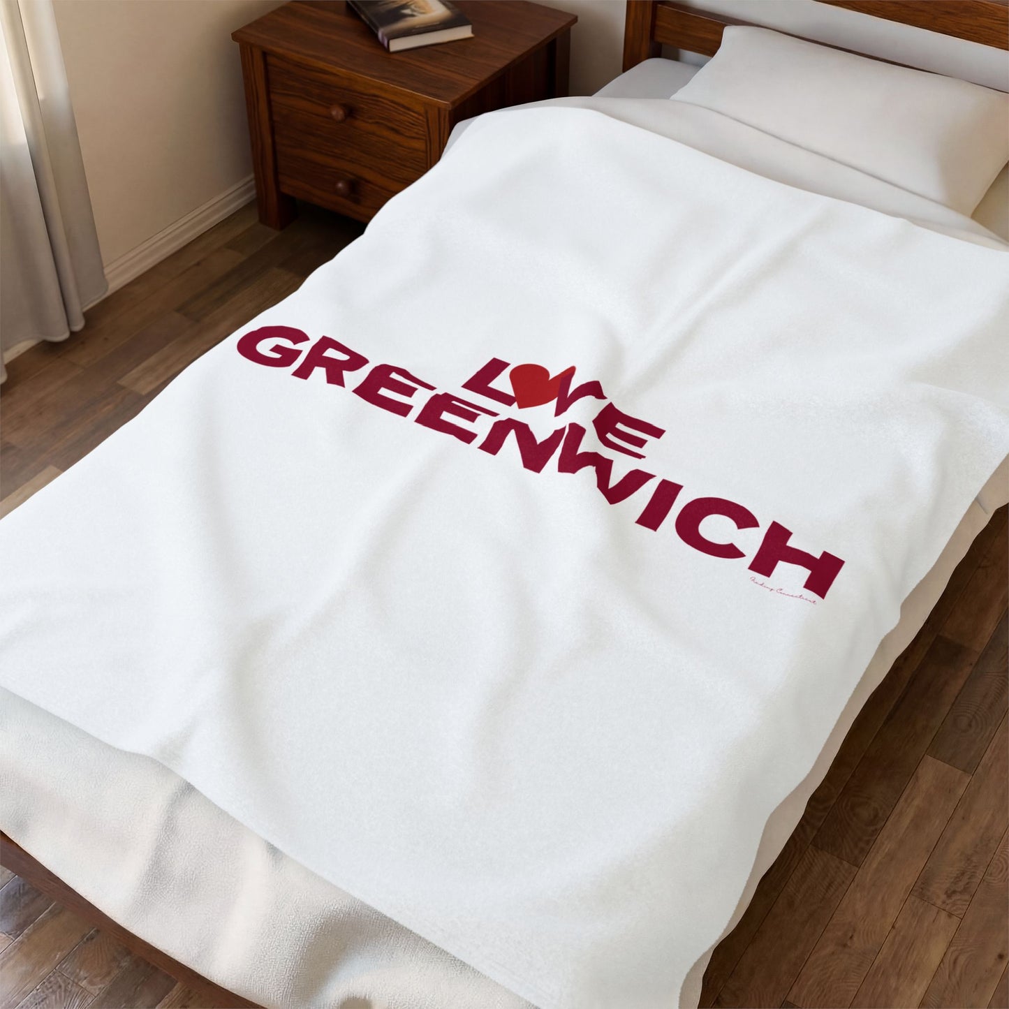 Love Old Greenwich  Velveteen Plush Blanket