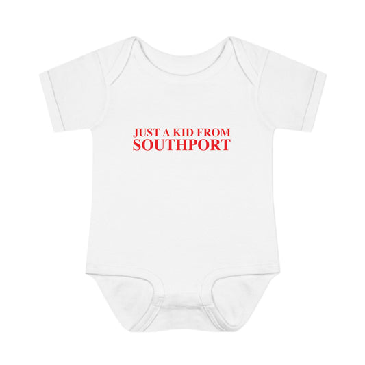 Just a kid from Southport Infant Baby Rib Bodysuit