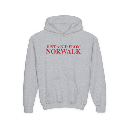 Just a kid from Norwalk Youth Heavy Blend Hooded Sweatshirt