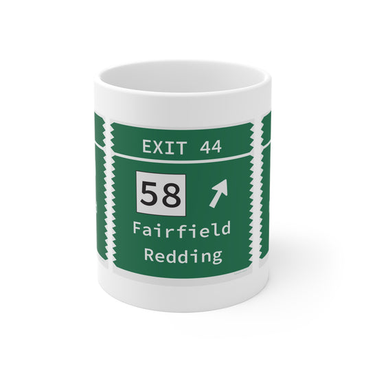 Vintage Merritt Parkway Exit 44 Sign Mug 11oz