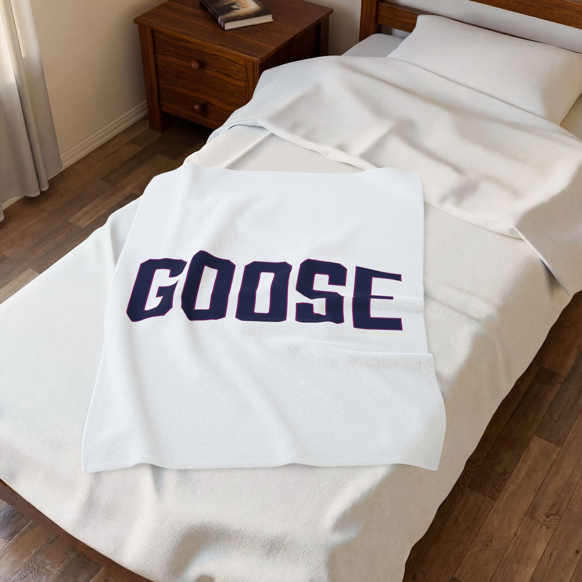 Goose Zip Code Blue & Purple Velveteen Plush Blanket