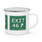 Vintage Exit 46 Merritt Parkway Sign Enamel Camping Mug
