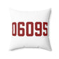 06095 Windsor Connecticut Zip Code Polyester Square Pillow