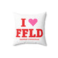 I Heart FFLD Spun Polyester Square Pillow